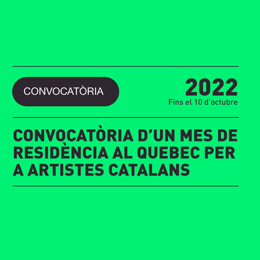12.09 | RESIDÈNCIA AL QUEBEC PER A ARTISTES CATALANS